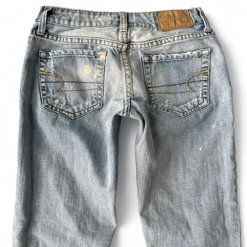 Vintage American Eagle Distressed Hipster Low Rise Flare Jeans – Size 0 Short - Picture 7 of 8